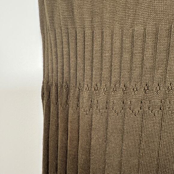 Peruvian Connection Sweater Dress Women's Small Rib Knit Green Maxi Sleeveless - Picture 10 of 10